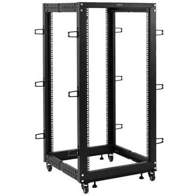 VIVO 25U Open Frame Adjustable Server Rack, 4 Post Mobile Data Holder - Image 1 of 4