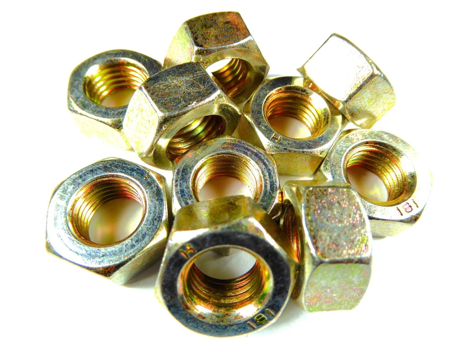 10 x DIN 934 Mutter M12x1,5 Feingewinde, gelb verzinkt - Bild 1 von 1