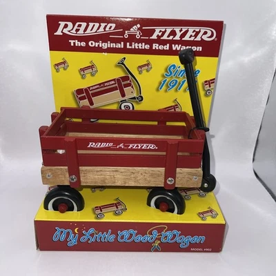 VINTAGE Toy Radio Flyer Red Wagon 1998 My Little Wood Wagon nuevo en caja Foto 1 de 4