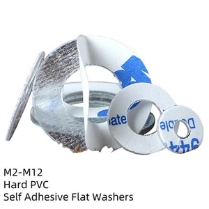 Clear / Black PVC Sticky Unilateral Self Adhesive Flat Washers Plastic Washer - Picture 1 of 11