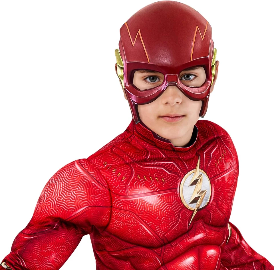 Flash Plastic Mask DC The Flash Fancy Dress Up Halloween Child Costume Accessory - Image 1 of 1