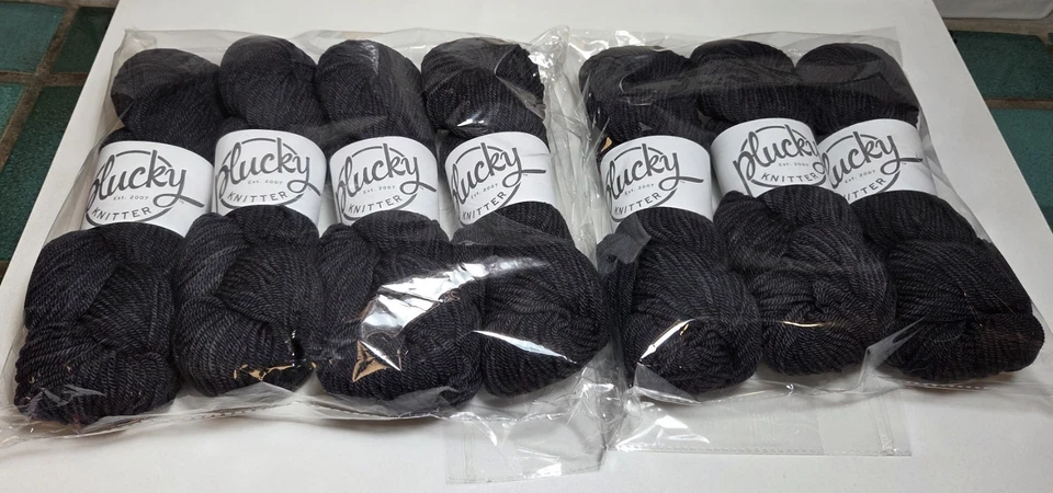 Plucky Knitter Cormo Worsted Yarn in Color Gumshoe (Dark Gray))  7 Skeins - Image 1 of 1