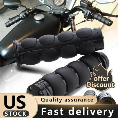 Motorcycle Handlebar Hand Grips 1" for Harley Touring Street Electra Road Glide - Imagem 1 de 4