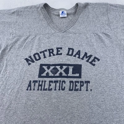 Camisa masculina de futebol vintage Notre Dame Starter grande departamento atlético NCAA - Imagem 1 de 4