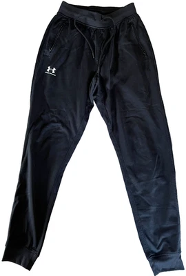Under Armour Pants Mens S Black Loose Joggers Zip Pockets Tapered Athletic Gym - Image 1 of 4