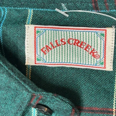 Falls Creek Mens Large Green Plaid Flannel Long Sleeve Button Up NWOT Flaw - Image 1 of 4