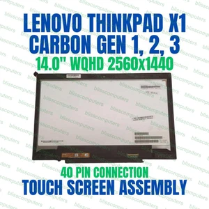 Lenovo X1 ST50F78547 LCD Touch Screen Digitizer Panel 14" WQHD LED Bezel - Picture 1 of 10