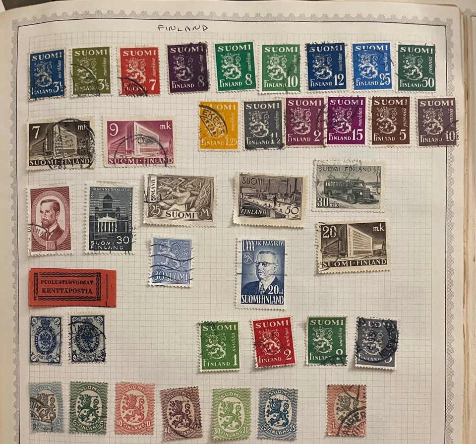 39 Finland / Suomi Stamps:  mixed used; stamps, hinges removed from album pages - Image 1 of 1