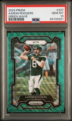 Aaron Rodgers 2023 Prizm Green Wave PSA 10 #227 21 - Image 1 of 2