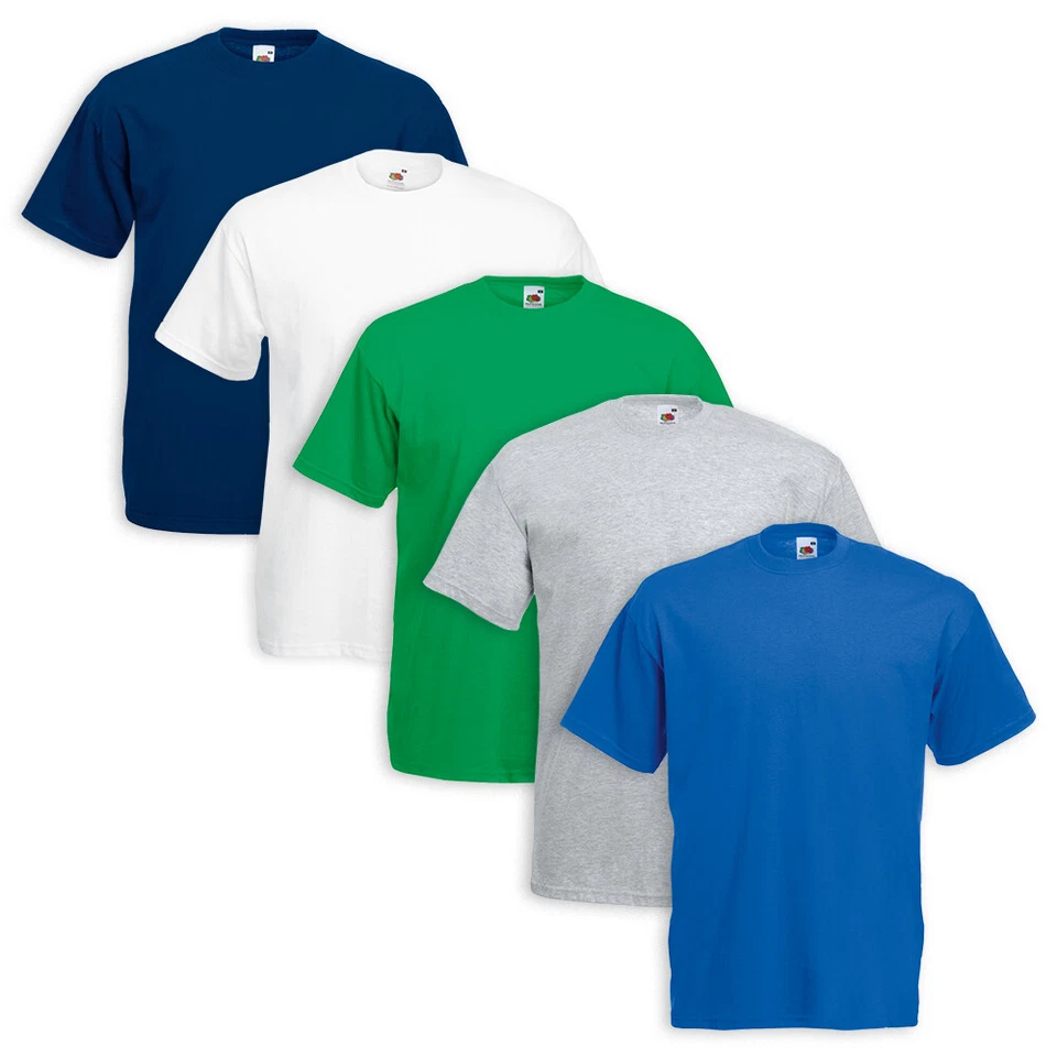 Set 5 T-Shirt FRUIT OF THE LOOM Cotone Original Vari Colori - Immagine 1 di 1