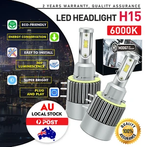 2x H15 LED Headlight Bulbs High Beam 100W For Skoda Superb II 3T4 3T5 2014-2015 - Picture 1 of 14