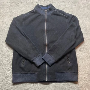Tommy Bahama Mens Medium Blue Full Zip Sweater Jacket Soft Cotton Comfort - Picture 1 of 16