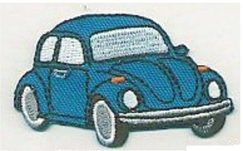2.5" Blue Beetle Vehicle Car Facing Right Embroidered Patch - Image 1 of 1