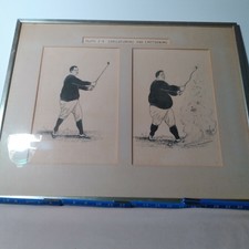 Quite Possibly Antique golf art Caricature Cartoon Plus-Fours "Golf Art" brik