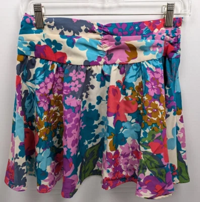 KC Parker by Hartstrings Girls Skirt Size 10 Vibrant Floral Zip Up Polyester EUC - Image 1 of 4