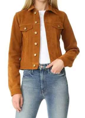 Tan Fashion New Women Jacket Handmade Suede Lambskin Stylish Casual Biker Soft - Image 1 of 4