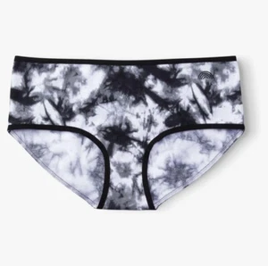 Happy Nation Girls Comfy Cotton Brief Pure Black Tie Dye Size Medium - Picture 1 of 1
