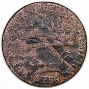 1786 RR-6 Landscape Vermontensium Colonial Copper Coin - Picture 1 of 2