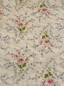 Vtg Ralph Lauren Twin Flat & Fitted Sheets Cottage Pink Daisy Blue Floral 2pc - Picture 1 of 9