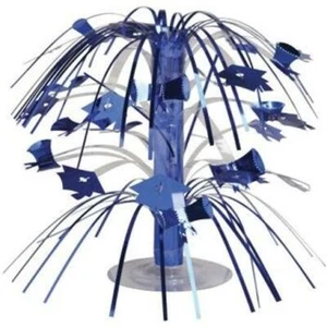 Graduation Blue Mini Cascade 8.5-Inch Centerpiece Foil Blue Table Decoration - Picture 1 of 1