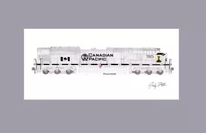 Canadian Pacific Veteran SD70ACU #7023 11""x17"" estampado enmarañado firmado por Andy Fletcher - Imagen 1 de 1