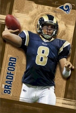 SAM BRADFORD POSTER ~ THROW 22x34 NFL St Louis Rams Quarterback Football 1086 Cover
