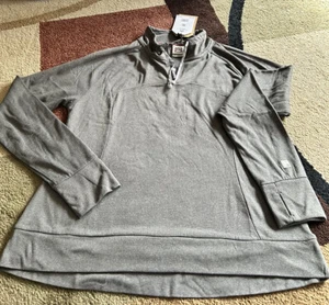Avalanche Womens Gray 1/4 Zip Athletic Pullover Thumb Hole Sleeves Size XL NWT - Picture 1 of 10