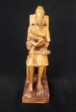 Vintage Folk Art Handcarved Mother In Chair