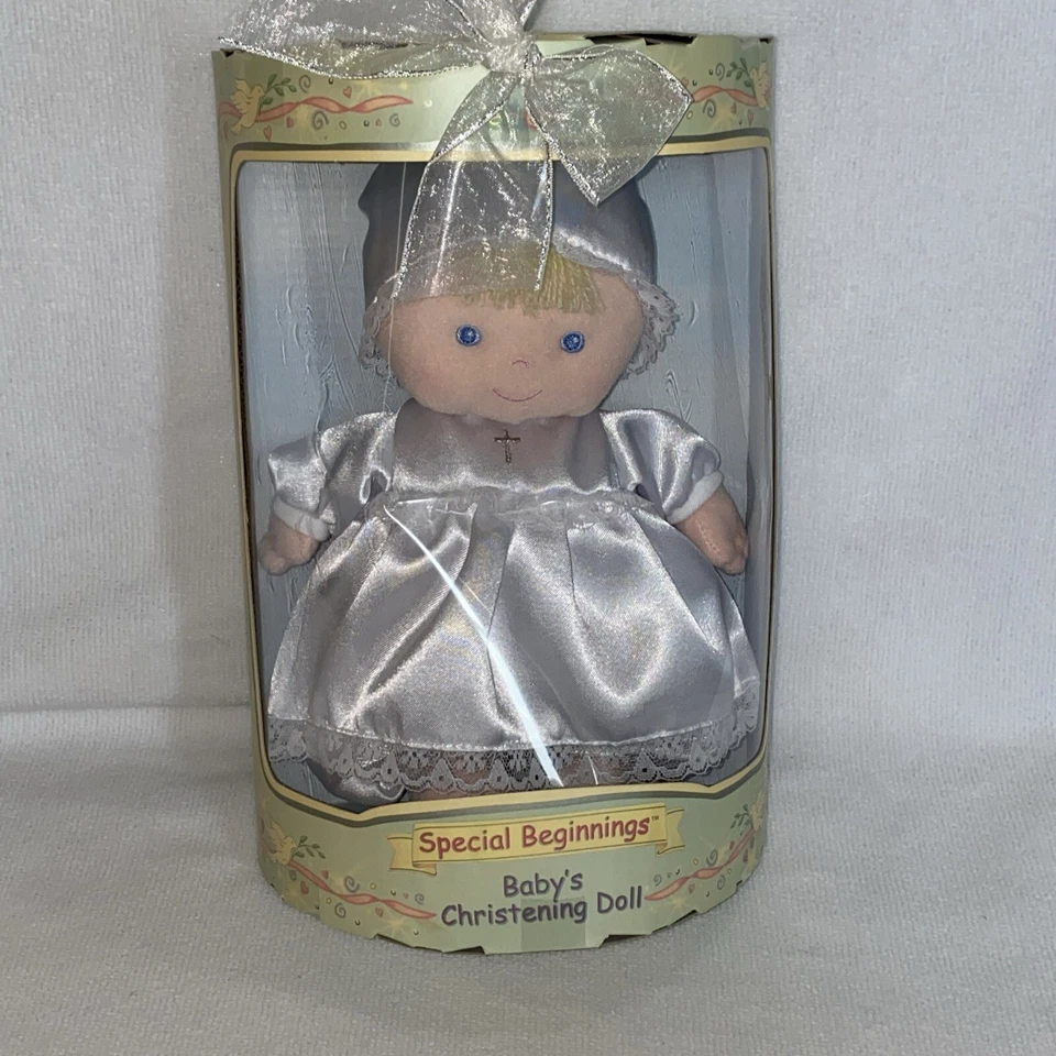 Eden Special Beginnings Baby’s Christening Doll Plush White Dress Baptism