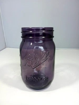 NUEVO FRASCO DE 1 PINTA ESTILO BOLA MORADA "MEJORADO" 100 ANIVERSARIO ENLATADO DE COLECCIÓN Foto 1 de 4