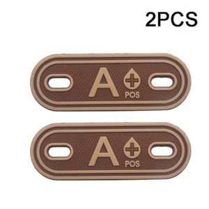 2PCS Blood Type A+ Positive Militray Tactical 3D PVC RUBBER PATCH BADGE DESERT - Picture 1 of 2