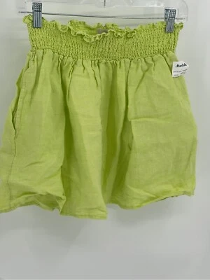Falda Cynthia Rowley Mini Lino Amarillo Neón Verde Mujer’s Talla Grande Nueva Foto 1 de 4
