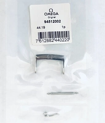 Hebilla de cierre de plata original Omega de 20 mm # 94512002 se adapta a correa de 20 mm en el extremo de la hebilla Foto 1 de 2