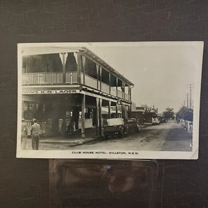 RPPC Club House Hotel Hillston N.S.W. Australia Postcard - Picture 1 of 5