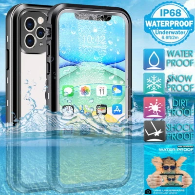 Funda iPhone 15 14 13 12 11 Impermeable Resistente Antigolpes Protector Transparente Cubierta Foto 1 de 4
