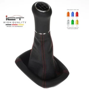 LED ICT Schaltknauf Schalthebel Faltenbalg für Peugeot 107 Leder Draht Rot C12 - Bild 1 von 6