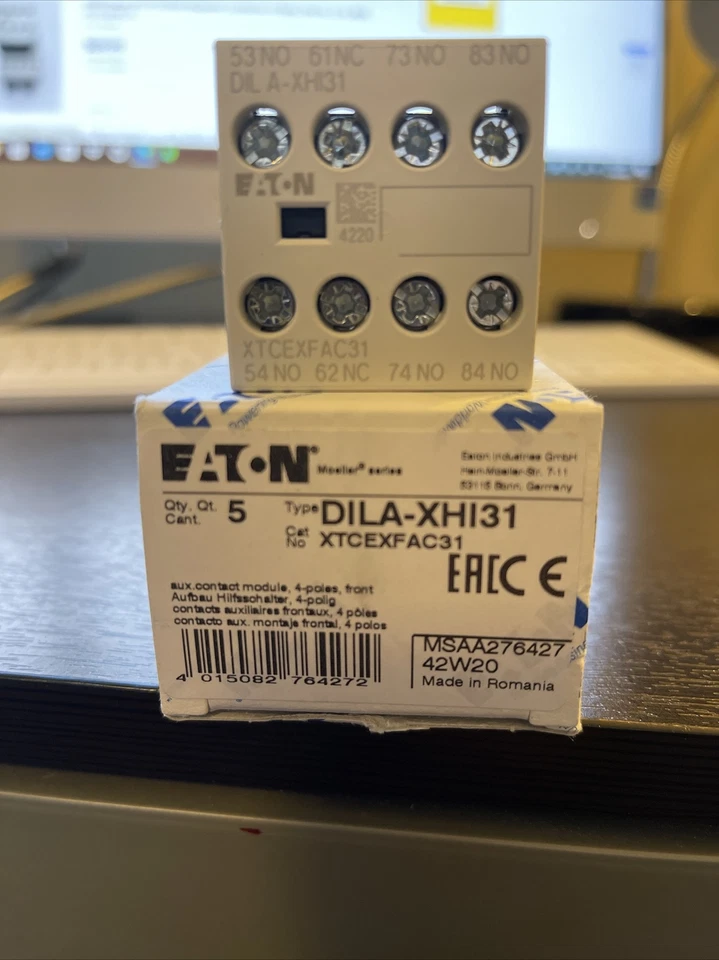 EATON MOELLER DILA-XHI31 / XTCEXFAC31 AUXILIARY CONTACT BLOCK 3NO-1NC