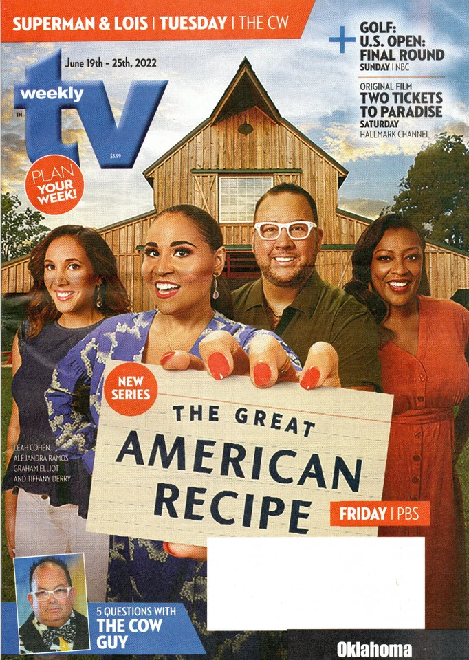 TV WEEKLY Magazine June 19-25 2022 The Great American Recipe The Cow Guy Foto 1 de 1