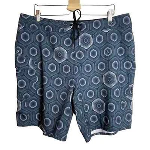 Pantalones cortos de tabla Volcom para hombre talla 38 azul batik estampado geométrico - Imagen 1 de 7