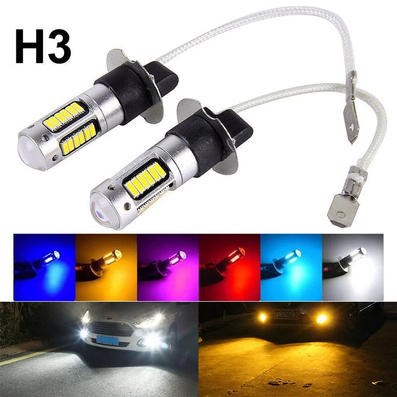 2pcs H3 30SMD LED Bulbs Fit Fog DRL Daytime Lights 12V Lamp Super Bright Canbus - Image 1 of 4