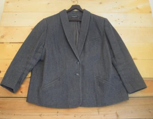 Blazer Harve Benard Vintage Mujer Gris 100% Lana 3 Botones Abrigo Años 80 - Imagen 1 de 7
