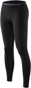 Men’s Compression Pants Athletic Leggings Sports Medium, Black - Picture 1 of 8
