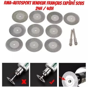 LOT DE 10 DISQUE DIAMANT DIAMETRE 30 MM + AXE POUR MINI PERCEUSE TYPE DREMEL - Imagen 1 de 4