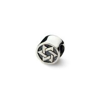 Sterling Silver Reflection Black Full Crystal Solid Bead 