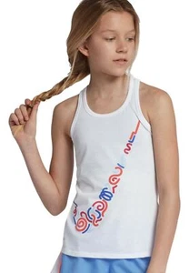Nike Girl's Dri-Fit Squiggle Swoosh Graphic Tank Top Size Large 913192-100 - Picture 1 of 4