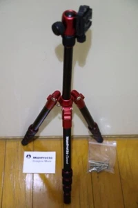 Manfrotto Travel Tripod Element MKELES5RD-BH Small Red Aluminum Compact Used JP - Picture 1 of 5