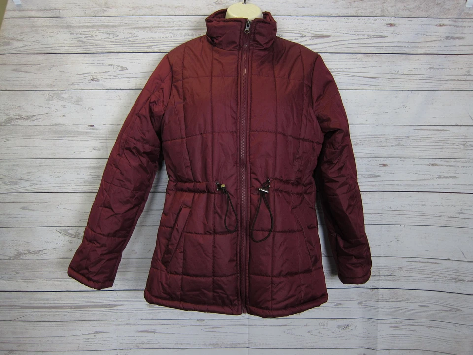 KC Collections Women's Maroon/Red Full Zip Quilted Jacket Size S Small - Image 1 of 4