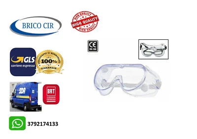 OCCHIALI DA LAVORO DI PROTEZIONE IN POLIPROPILENE TRASPARENTI CON AREATORI LAT. - Immagine 1 di 3