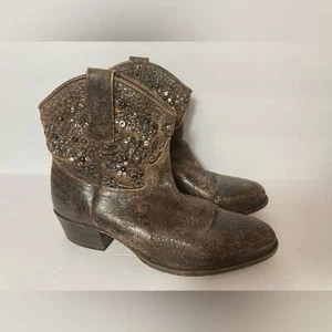 Frye Genuino Goodyear Ribete Botines Hecho en España Tachonado 6M Corto Western - Imagen 1 de 9