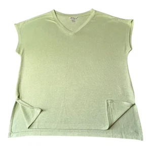 Orvis Top Womens Size S Light Green Stretchy Drop Sleeve Split Hem - Picture 1 of 10